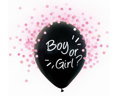 Balonky Gender Reveal - růžové konfety - holka (4 ks)
